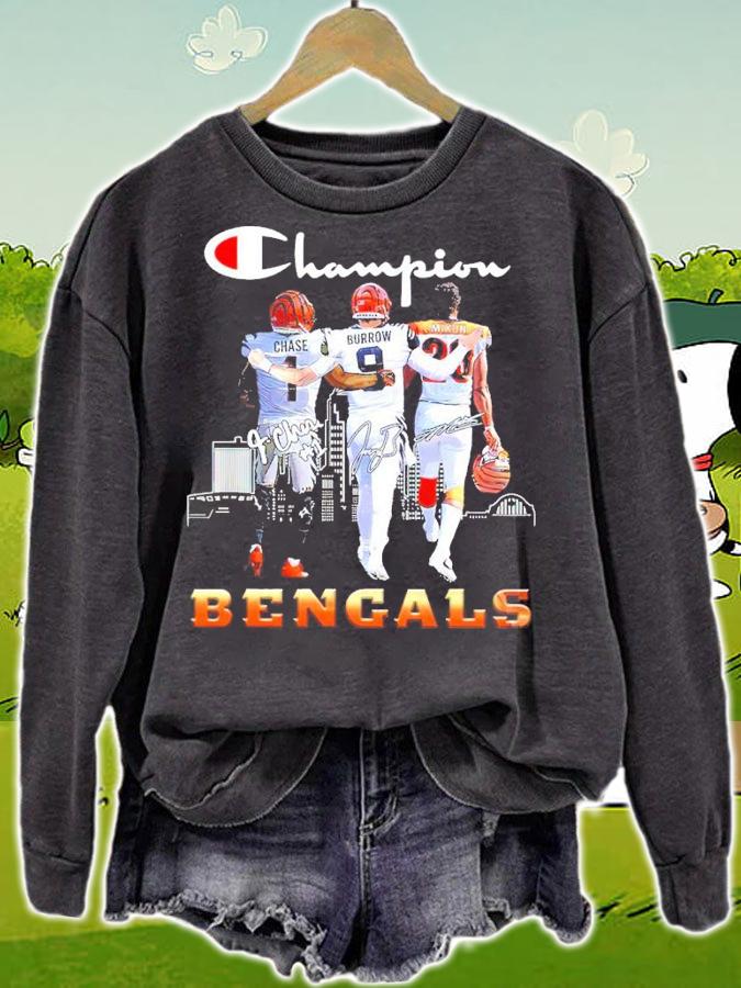 Champion Ja'marr Chase Joe Burrow And Joe Mixon Cincinnati Bengals Signatures Shirt t-shirt sweatshirt