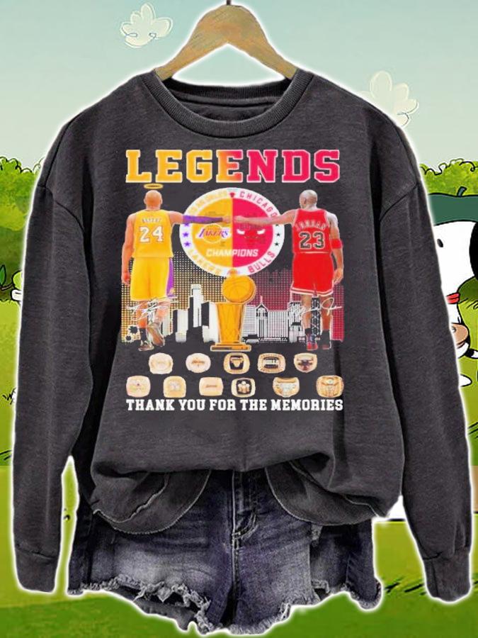 Legends Los Angeles Lakers Kobe Bean Bryant Vs Chicago Bulls Michael Jordan Signatures Thank You For The Memories Shirt t-shirt sweatshirt