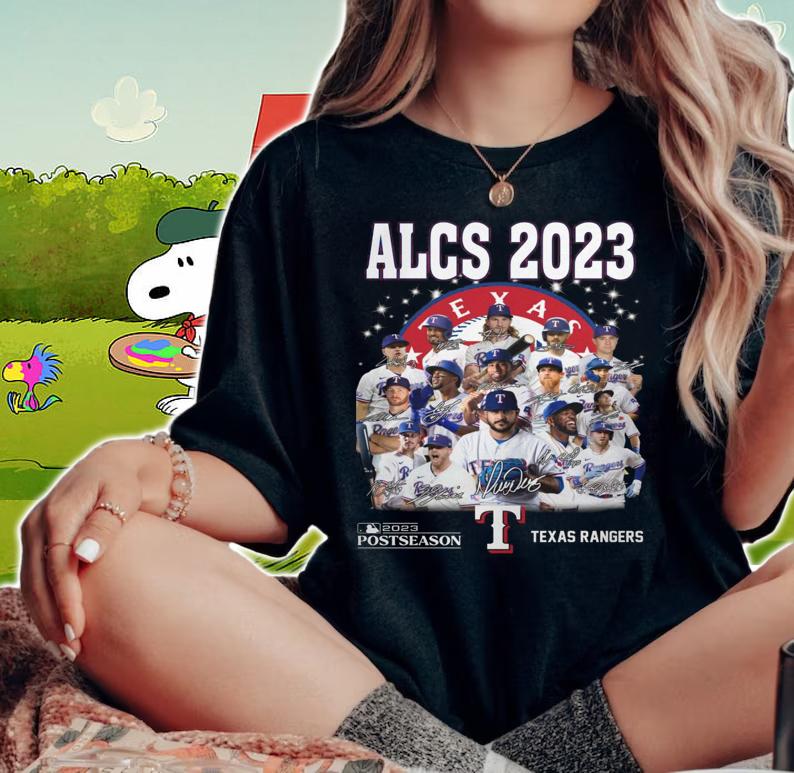 ALCS 2023 Postseason Texas Rangers Signatures t-shirt woman shirt