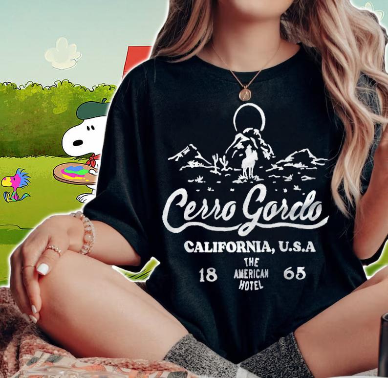 Cerro Gordo California Usa the American hotel 1865 T-shirt t-shirt woman shirt