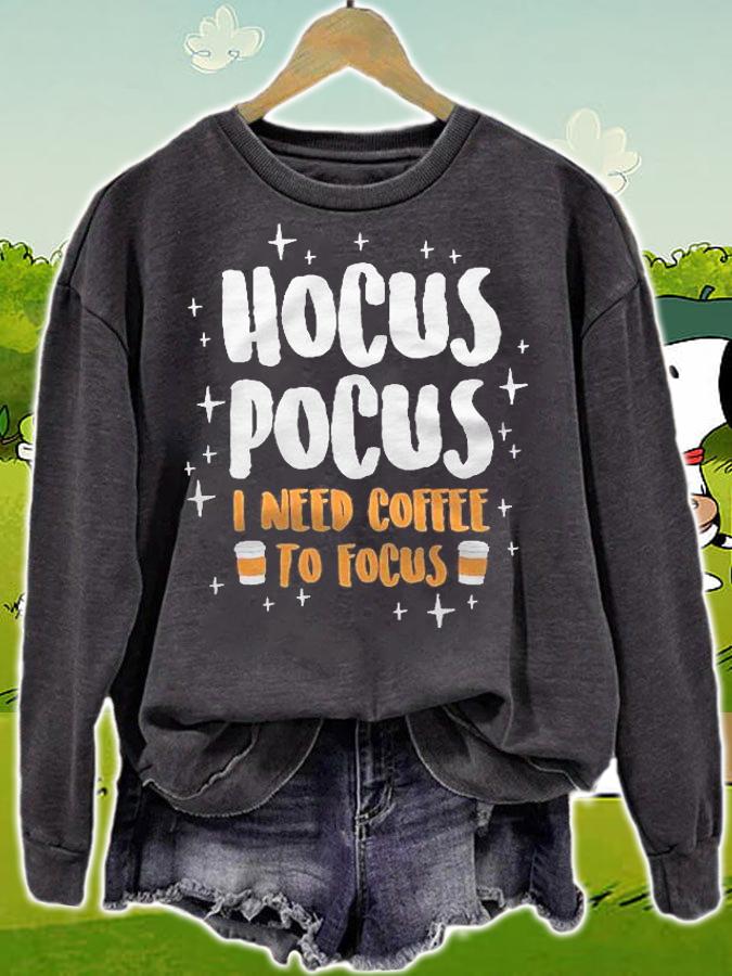 Hocus Pocus I Need Coffe To Focus Premium Scoop Shirt t-shirt sweatshirt