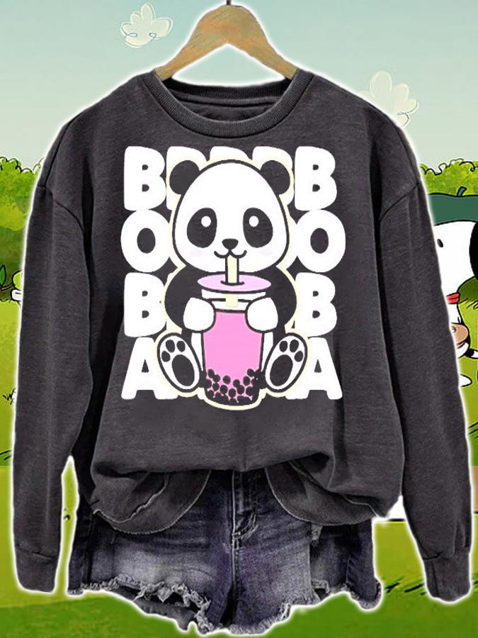 Kawaii Boba Tea Cute Anime Panda Kawaii Bubble Tea Drink T-Shirt t-shirt sweatshirt