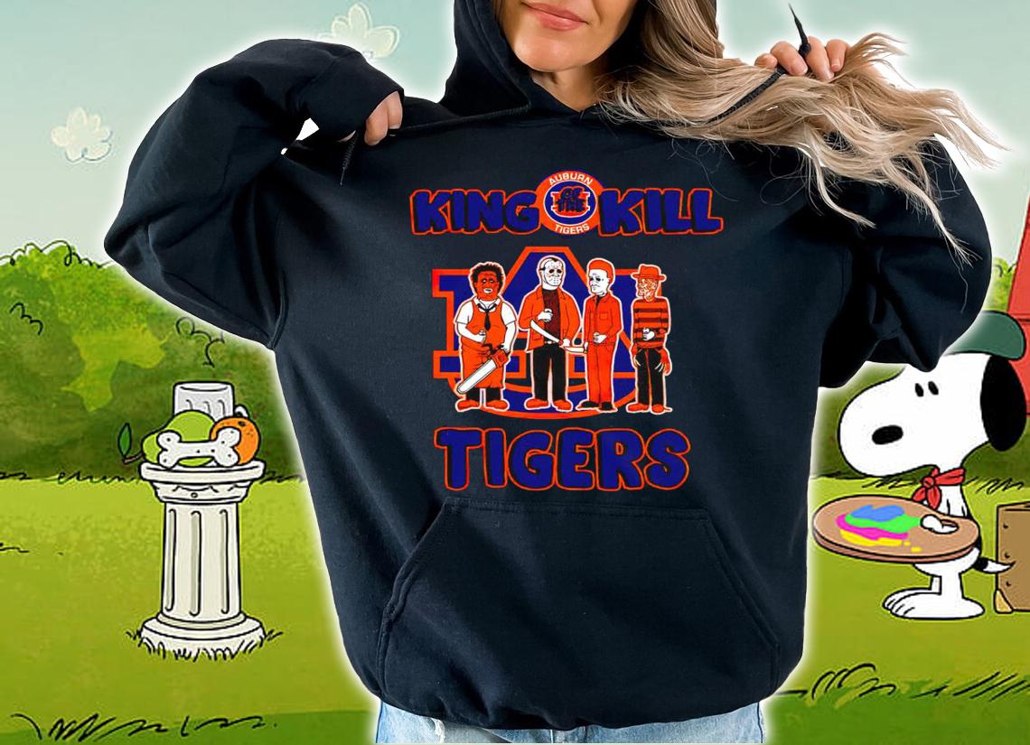 King Of The Kill Auburn Tigers Horror Movie Characters Halloween t-shirt hoodie