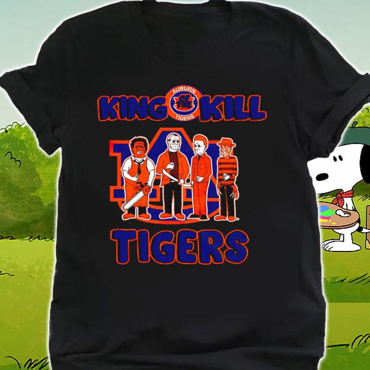 King Of The Kill Auburn Tigers Horror Movie Characters Halloween t-shirt shirt