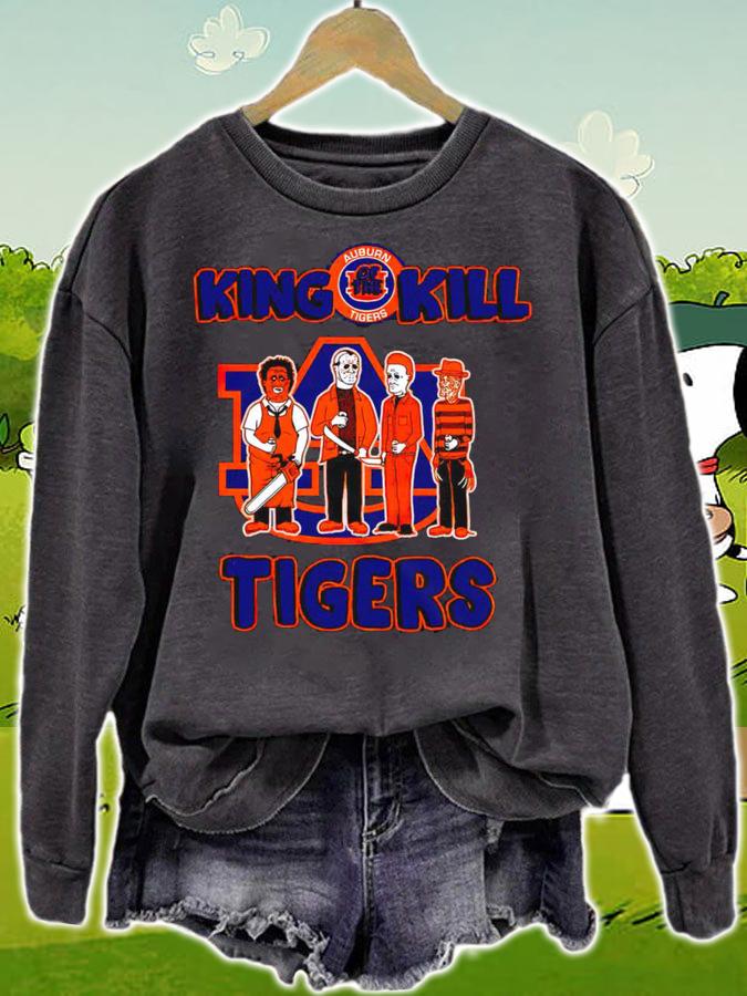 King Of The Kill Auburn Tigers Horror Movie Characters Halloween t-shirt sweatshirt