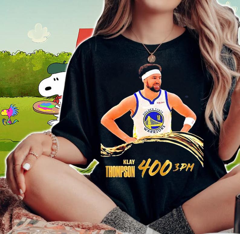 Klay Thompson 400 Three Pointers Golden State Warriors Gold Blooded T-Shirt t-shirt woman shirt
