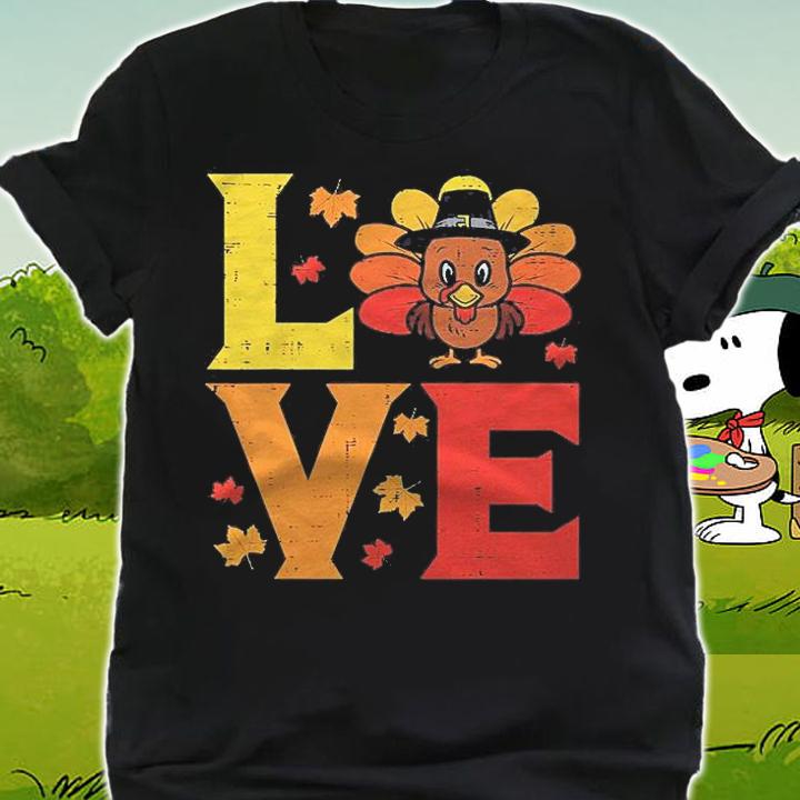 Love Pilgrim Turkey Day Cute Thanksgiving Fall Autumn Gift Shirt t-shirt shirt