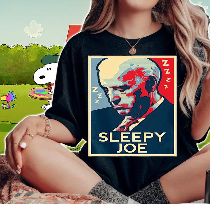 Sleepy Joe Biden Fun Political Speeches, Protests, Campaign Poster Vintage T-Shirt t-shirt woman shirt