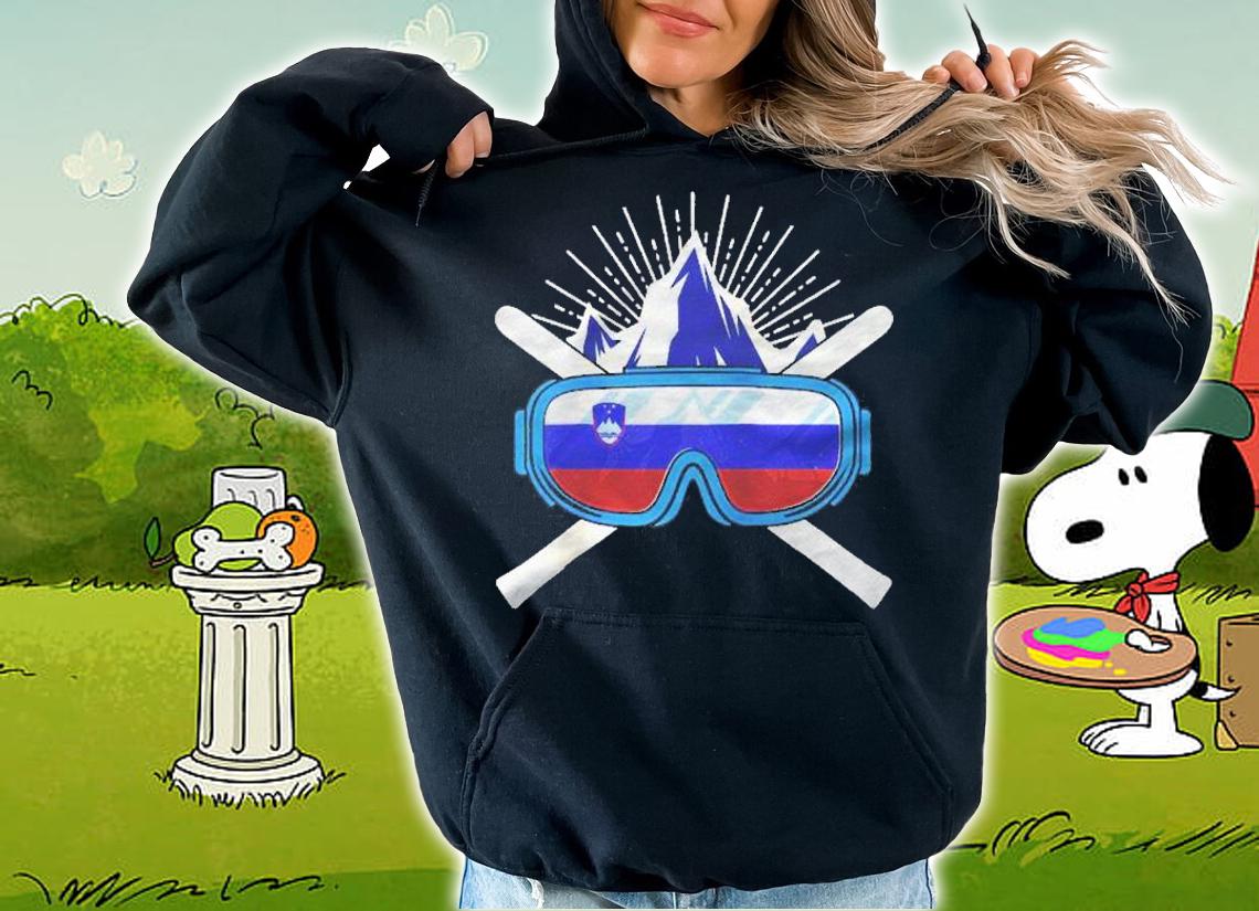 Slovenia Ski Skiing Slovene Flag Gift Raglan Baseball Shirt t-shirt hoodie