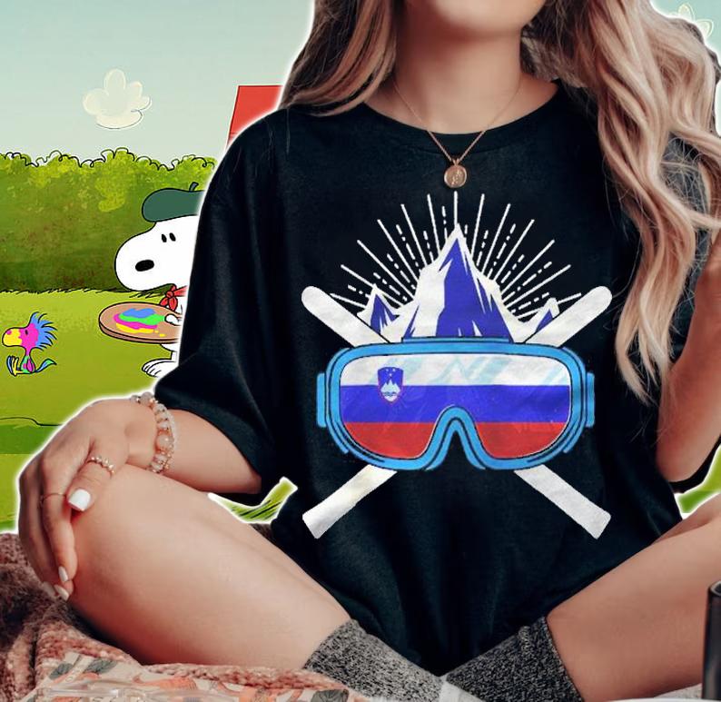 Slovenia Ski Skiing Slovene Flag Gift Raglan Baseball Shirt t-shirt woman shirt