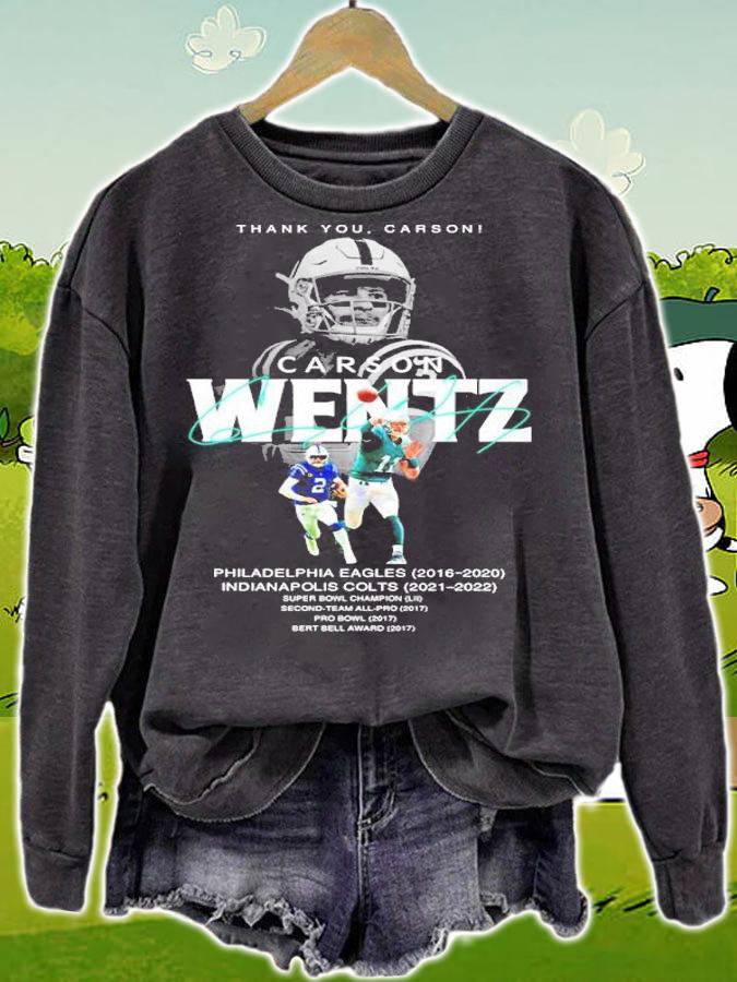 Thank You Carson Wentz Philadelphia Eagles 2016-2020 Indianapolis Colts 2021-2022 Signatures Shirt t-shirt sweatshirt