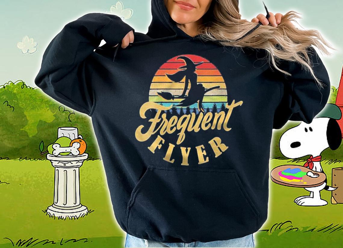 Womens Retro Frequent Flyer Witch Vintage Halloween Witches Costume Shirt t-shirt hoodie