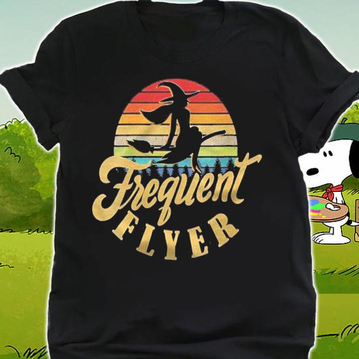 Womens Retro Frequent Flyer Witch Vintage Halloween Witches Costume Shirt t-shirt shirt