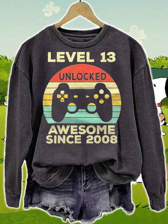 Level 13 Unlocked Birthday 13 Years Old Awesome Since 2008 Ver2 Shirt t-shirt sweatshirt