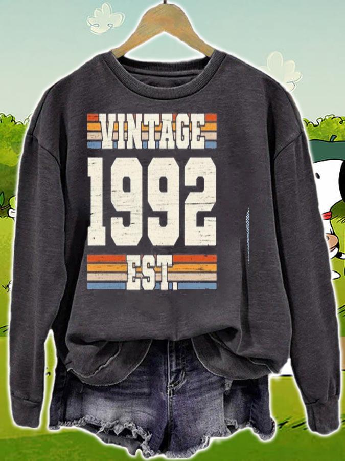 Retro 29 Years Old Vintage 1992 Established 29Th Birthday T-shirt t-shirt sweatshirt