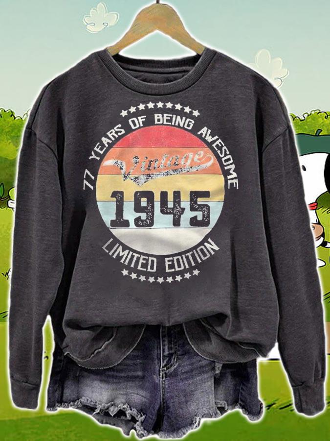 Vintage 1945 77 years of being awesome limited edition T-shirt t-shirt sweatshirt