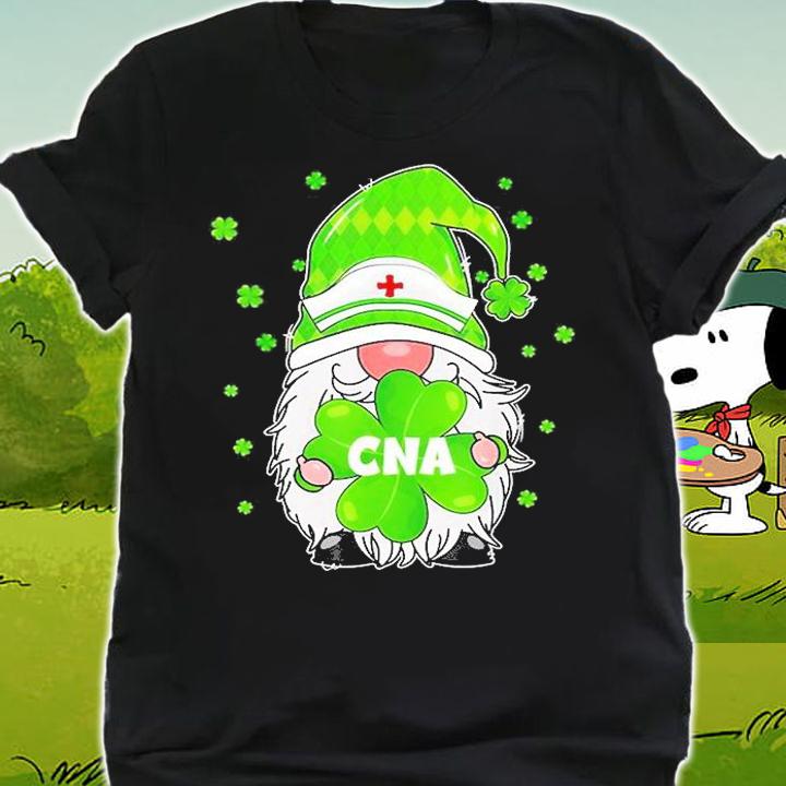 Funny Gnome With Shamrock Cna Nurse St Patrick's Day T-Shirt t-shirt shirt