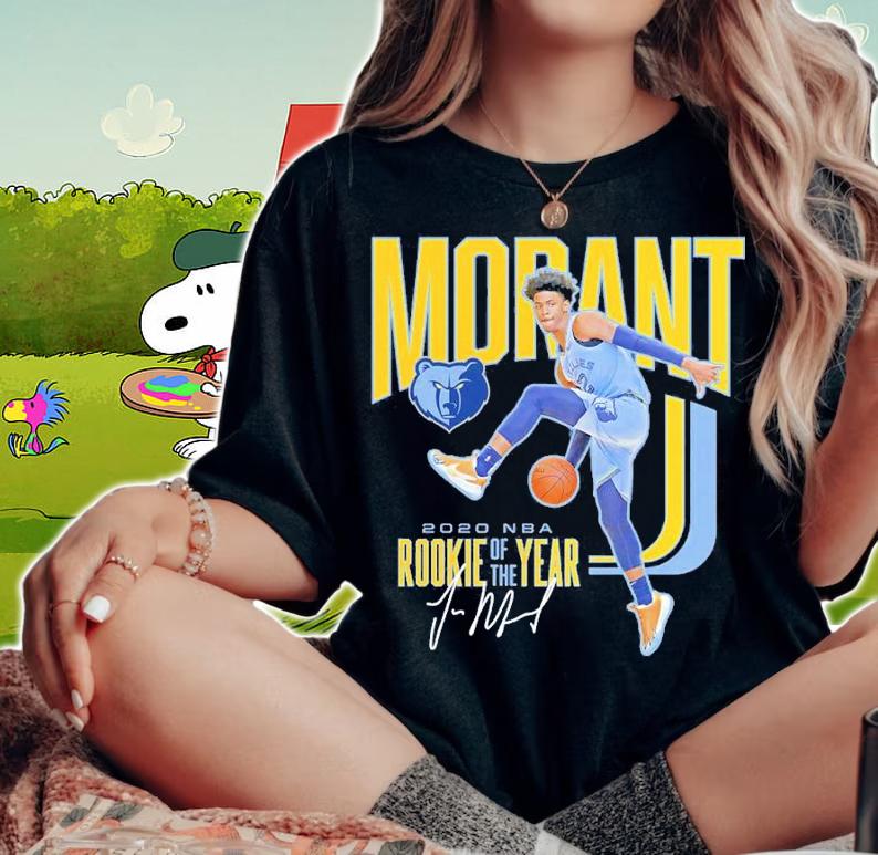 Ja Morant Memphis Grizzlies Basketball 2020 NBA Rookie Of The Year Shirt t-shirt woman shirt