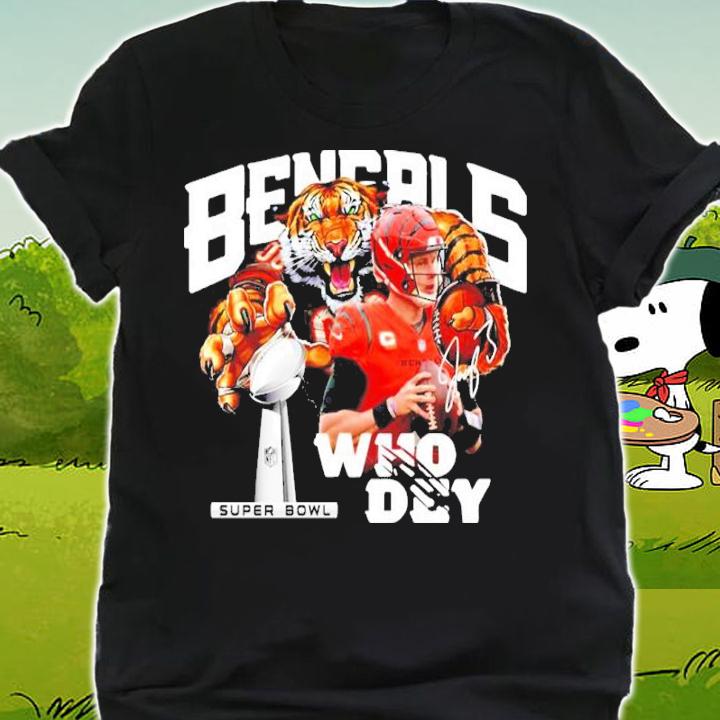 Joe Burrow Cincinnati Bengals Super Bowl Who Dey Signature Shirt t-shirt shirt