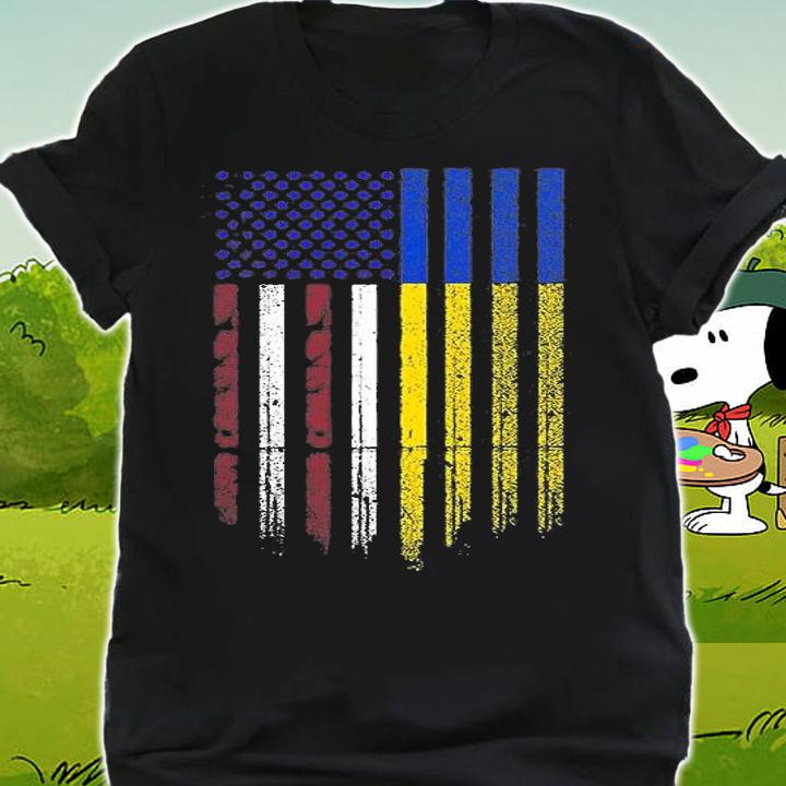 Vintage Ukrainian American Flag Ukraine USA America Proud T-Shirt t-shirt shirt