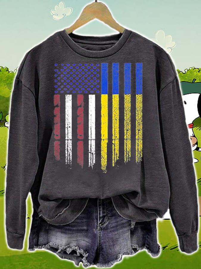 Vintage Ukrainian American Flag Ukraine USA America Proud T-Shirt t-shirt sweatshirt