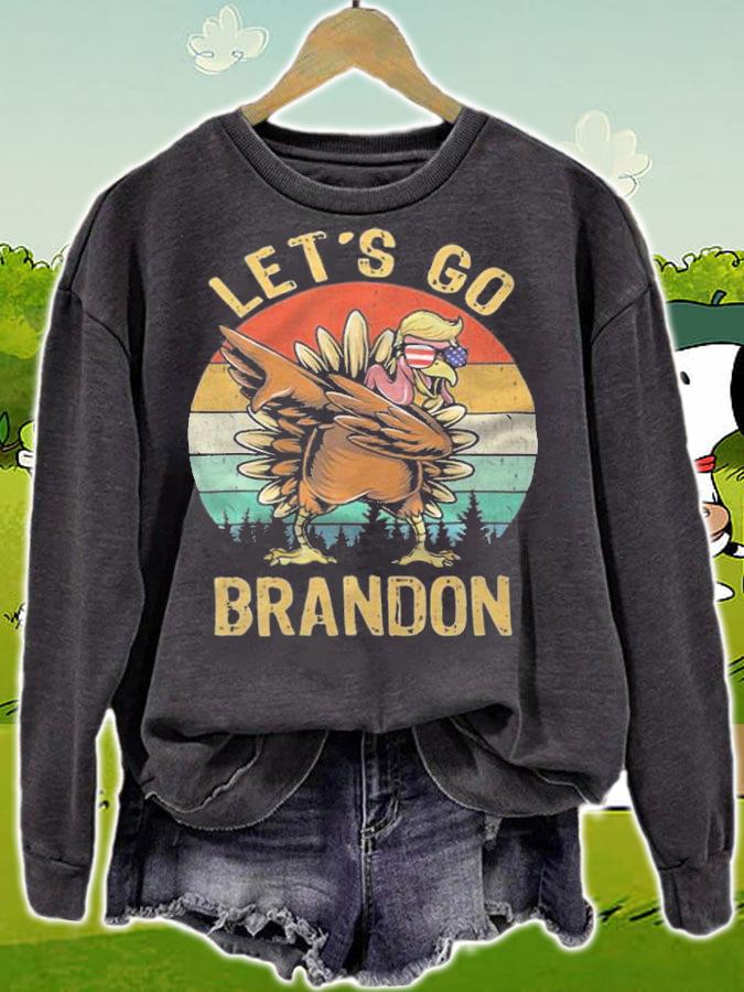 Dabbing Turkey Trump LetS Go Brandon Conservative T-Shirt t-shirt sweatshirt