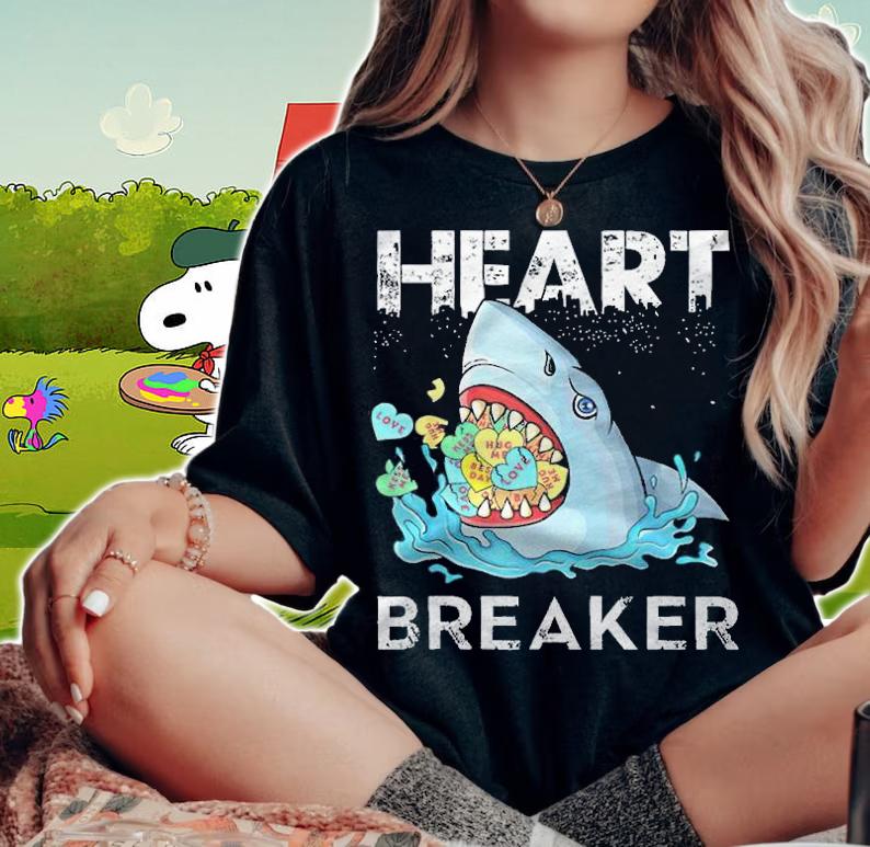 Funny Shark heart breaker 2022 T-shirt t-shirt woman shirt