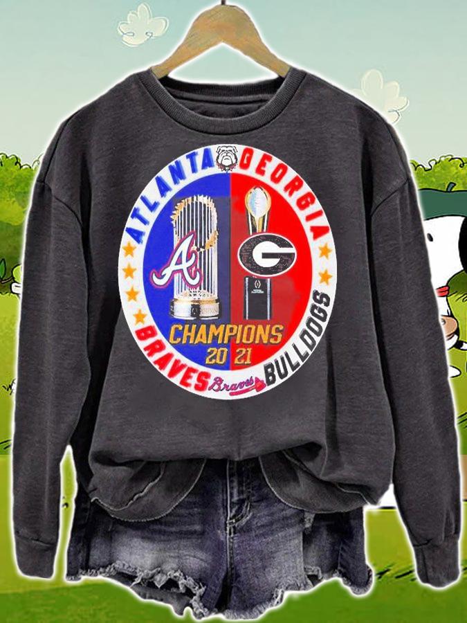 Georgia Bulldogs Vs Atlanta Braves Champions 2021 Logo T-Shirt t-shirt sweatshirt