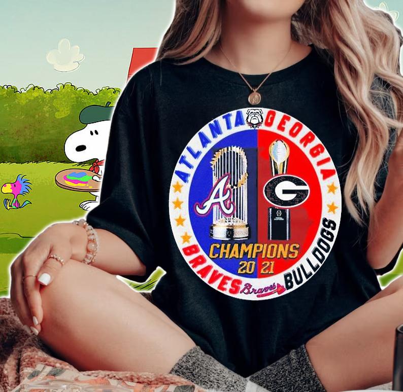 Georgia Bulldogs Vs Atlanta Braves Champions 2021 Logo T-Shirt t-shirt woman shirt