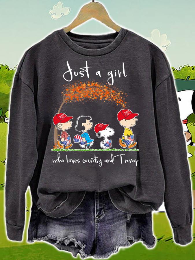 Peanuts Snoopy Just A Girl Who Loves Country And Trump t-shirt sweatshirt