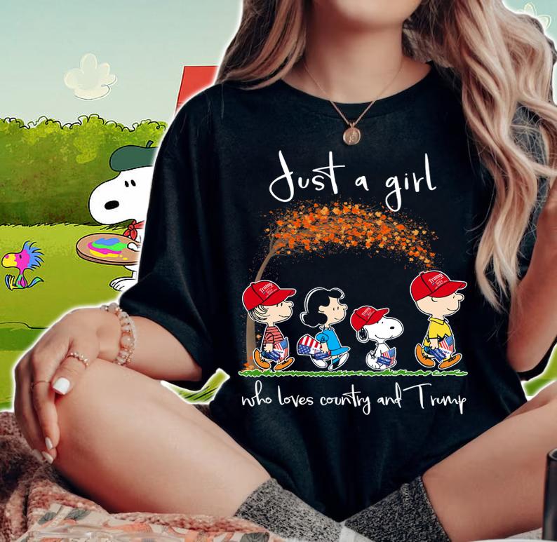 Peanuts Snoopy Just A Girl Who Loves Country And Trump t-shirt woman shirt