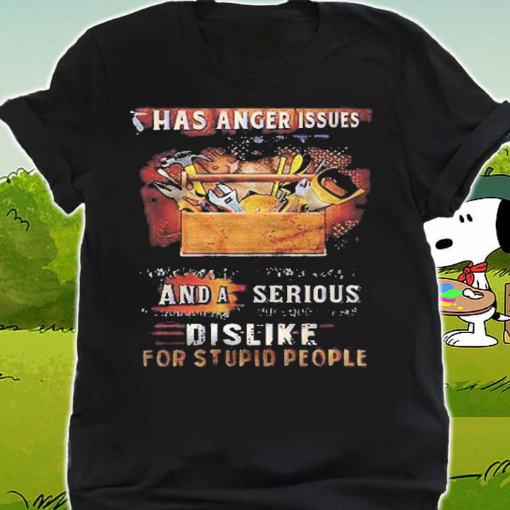 Walk Away This Carpenter Has Anger Issues And A Serious Dislike For Stupid People Sawdust And Hammer Version Shirt t-shirt shirt