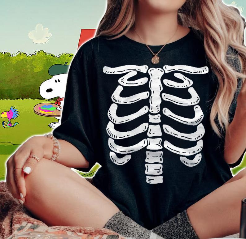 Womens Skeleton Bones Costume Halloween Gift Shirt t-shirt woman shirt