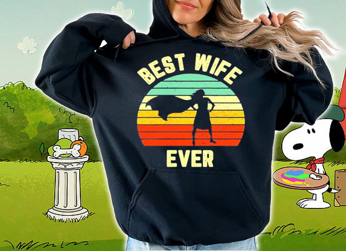 Womens Vintage Best Wife Ever Holiday Gift Superhero Fun Graphic T-Shirt t-shirt hoodie