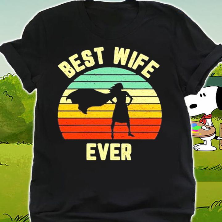 Womens Vintage Best Wife Ever Holiday Gift Superhero Fun Graphic T-Shirt t-shirt shirt