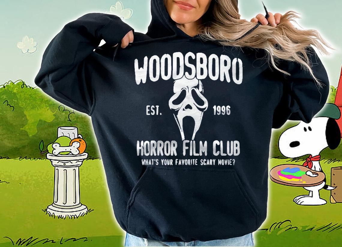 Woodsboro Horror Character Wearing Mask Horror Film Club 1996 Ver2 Shirt t-shirt hoodie