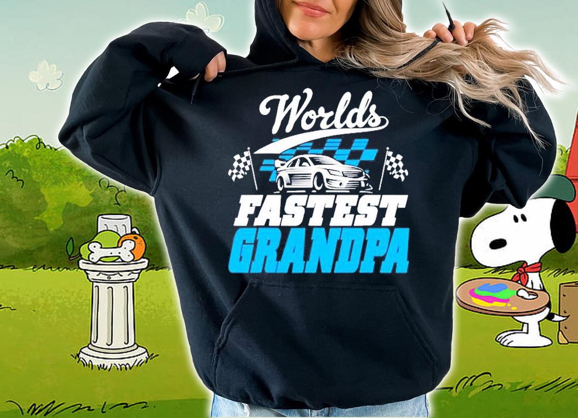 Worlds Fastest Grandpa Race Car Checkered Flag T-Shirt t-shirt hoodie