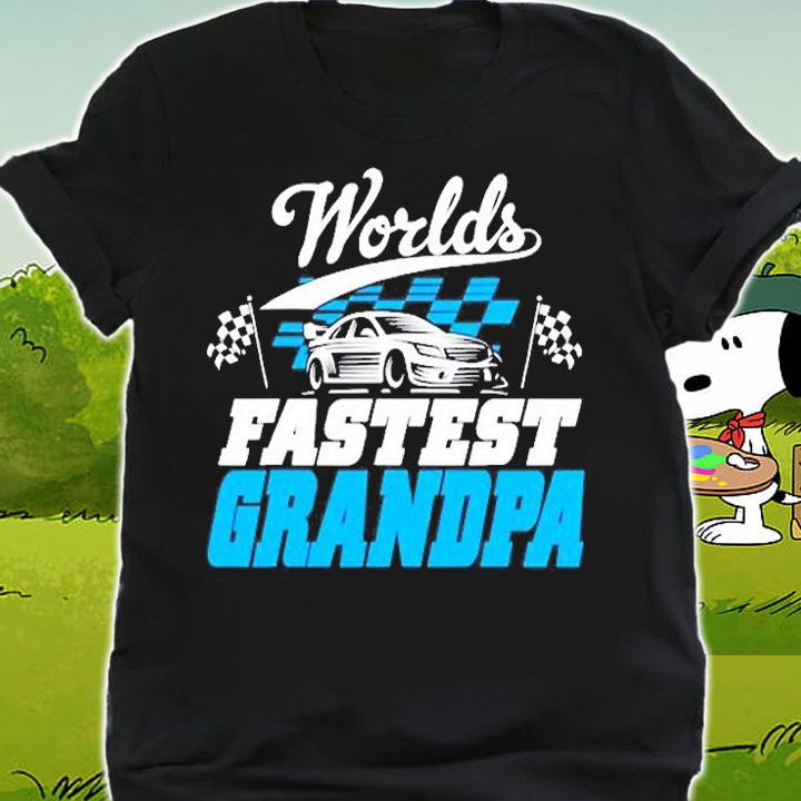 Worlds Fastest Grandpa Race Car Checkered Flag T-Shirt t-shirt shirt