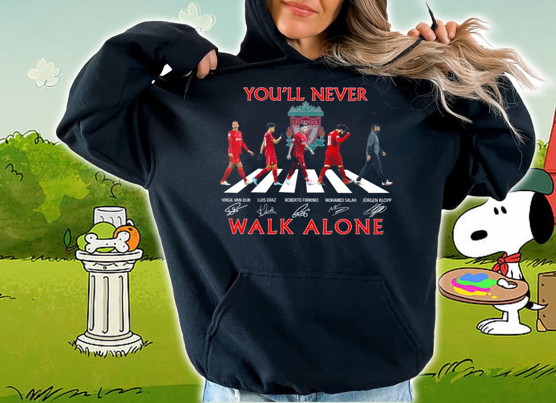 You'll Never Walk Alone Liverpool Abbey Road Signatures t-shirt hoodie