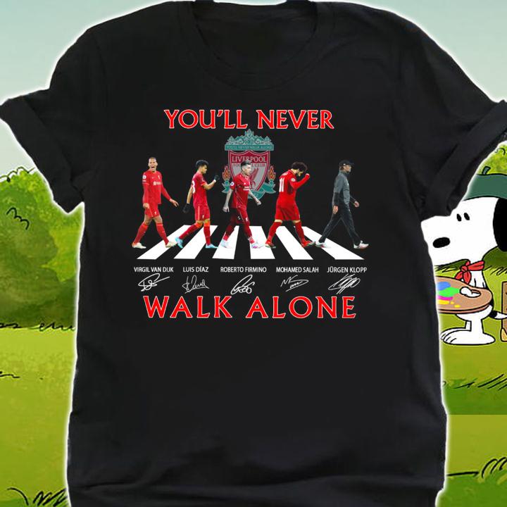 You'll Never Walk Alone Liverpool Abbey Road Signatures t-shirt shirt
