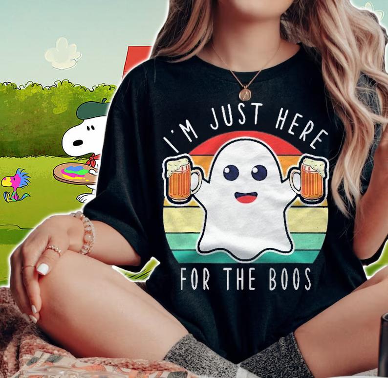Funny Halloween Tee Im Just Here For The Boos Costume Shirt t-shirt woman shirt