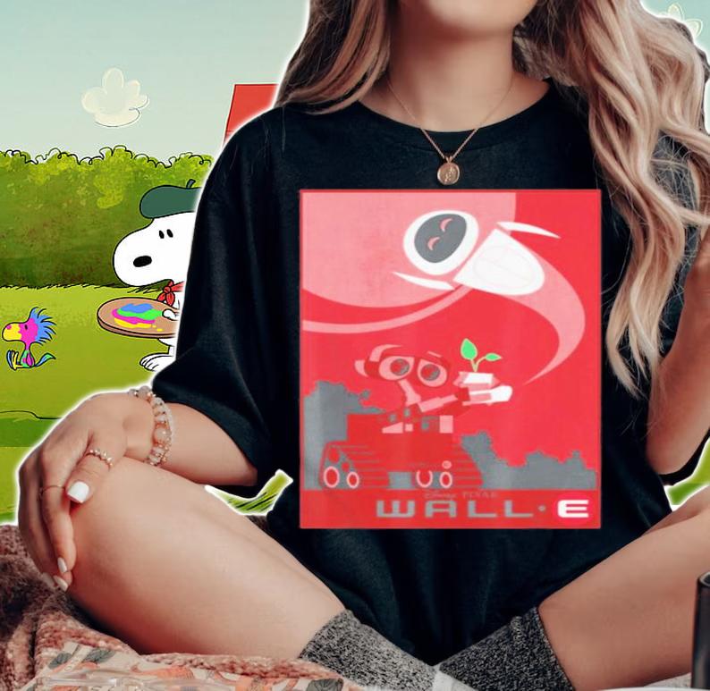 Disney Pixar Wall-E And EVE Find A Plant Red Hue Portrait Shirt t-shirt woman shirt