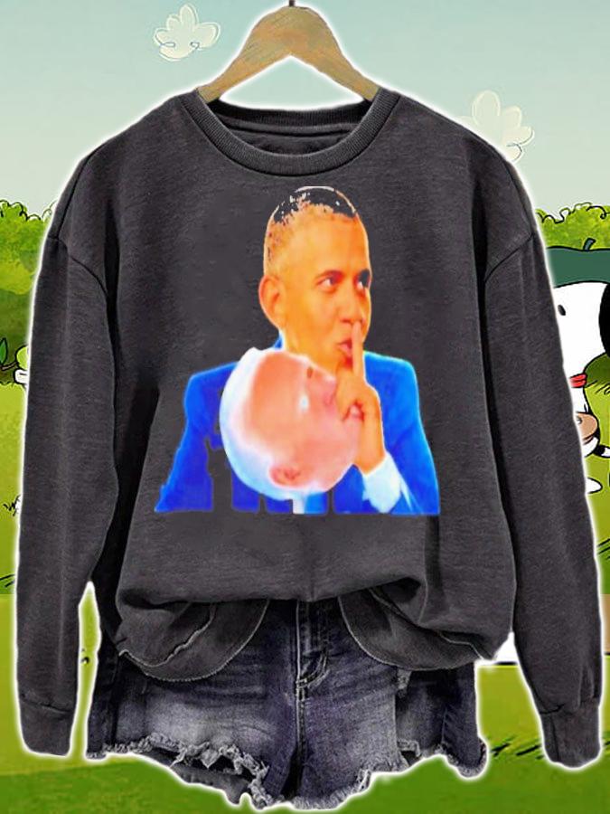 Obama Hand Holding Bidens Face Shh Shirt t-shirt sweatshirt