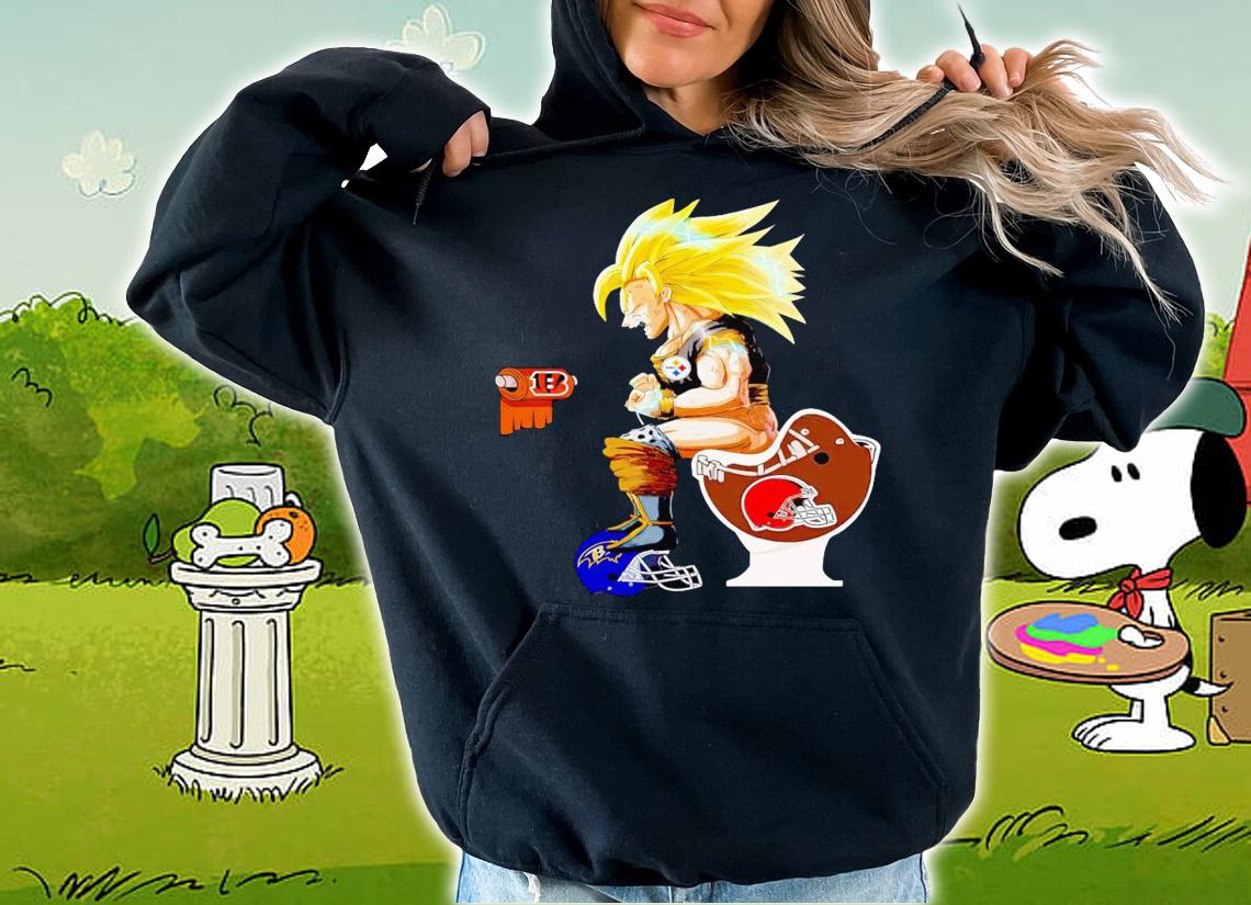 Son Goku Toilet Cleveland Browns Baltimore Ravens Pittsburgh Steelers t-shirt hoodie