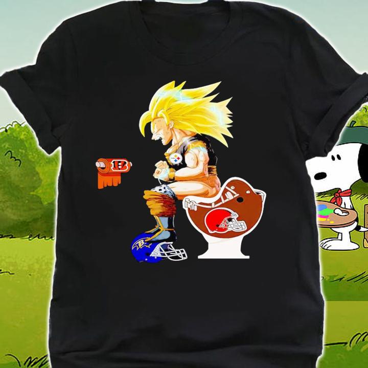 Son Goku Toilet Cleveland Browns Baltimore Ravens Pittsburgh Steelers t-shirt shirt
