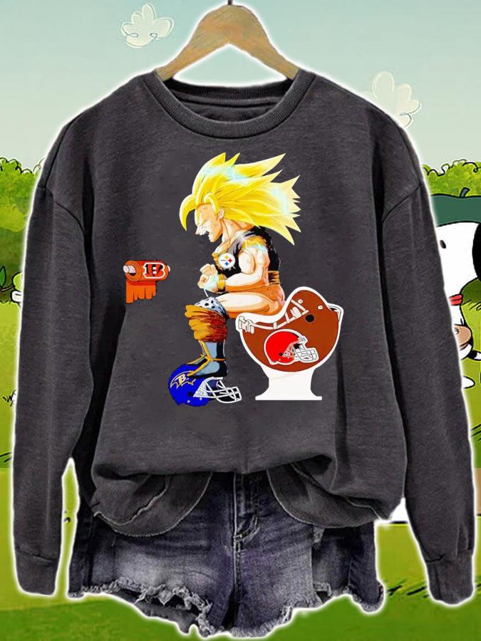 Son Goku Toilet Cleveland Browns Baltimore Ravens Pittsburgh Steelers t-shirt sweatshirt