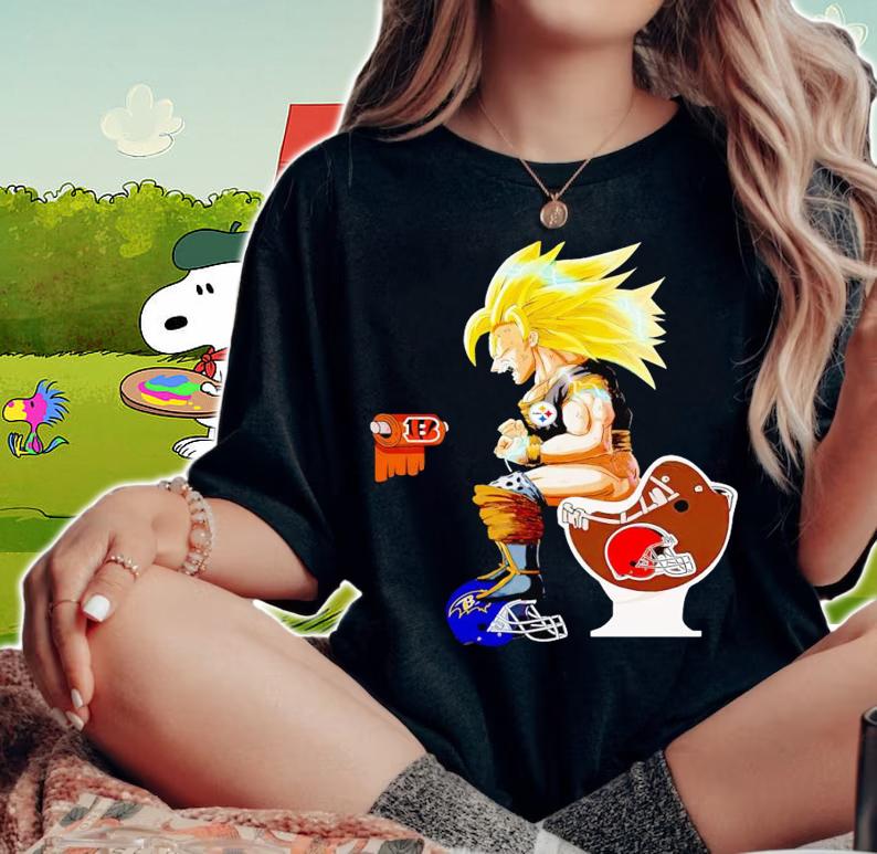 Son Goku Toilet Cleveland Browns Baltimore Ravens Pittsburgh Steelers t-shirt woman shirt