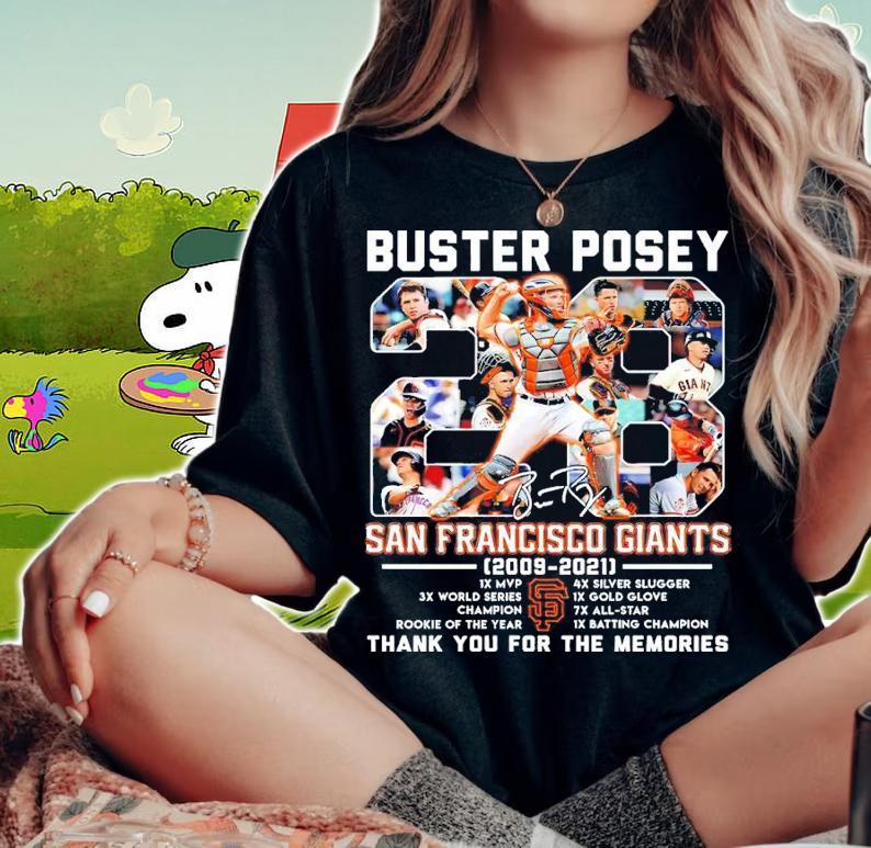 28 Buster Posey San Francisco Giants 2009 2021 Signature Thank You For The Memories t-shirt woman shirt