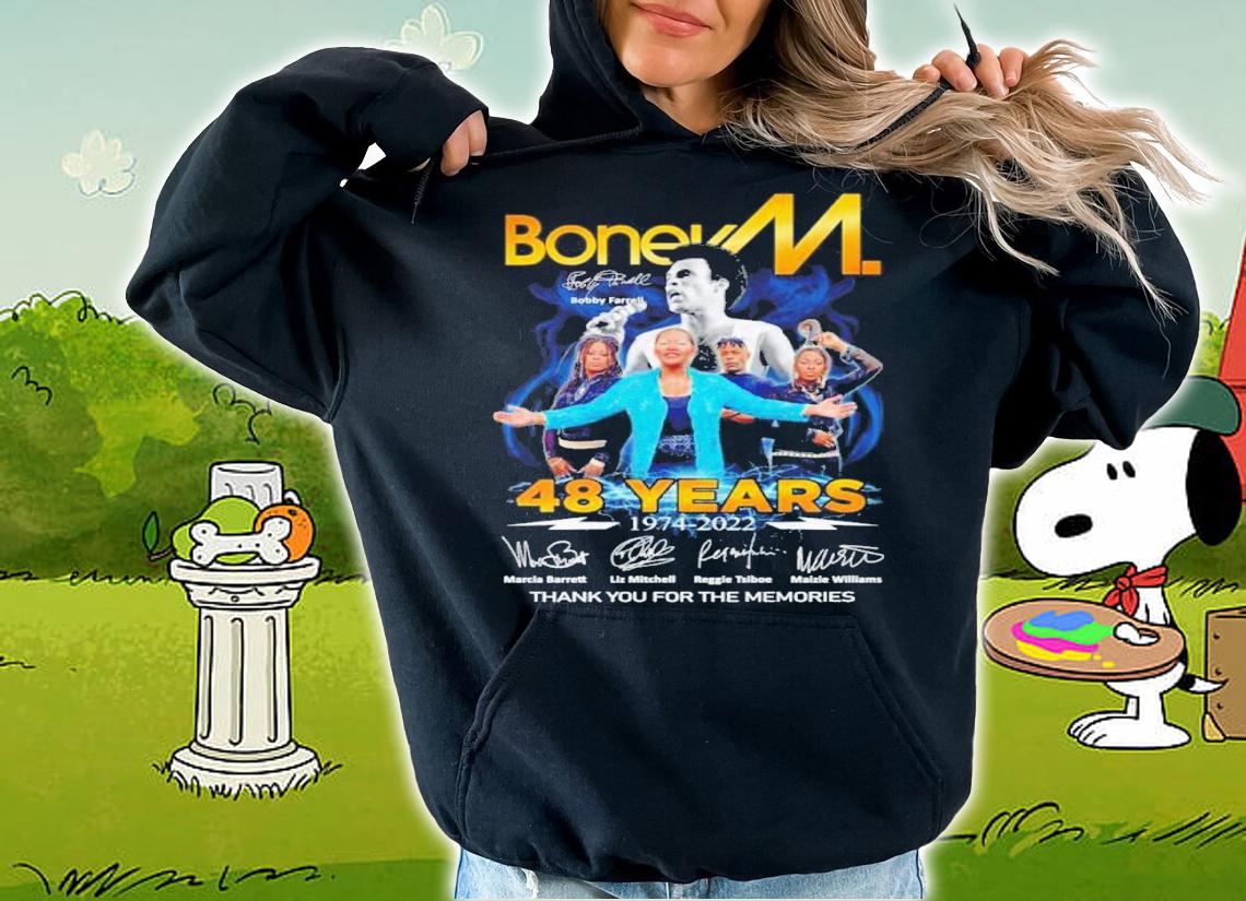 Boney M. 48 Years 1974 2022 Signatures Thank You For The Memories t-shirt hoodie