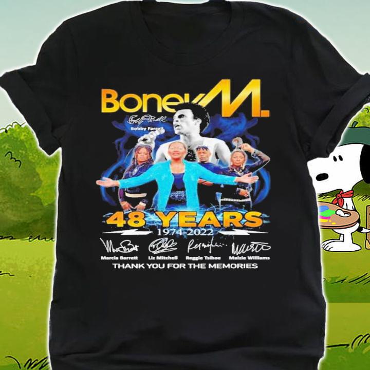 Boney M. 48 Years 1974 2022 Signatures Thank You For The Memories t-shirt shirt